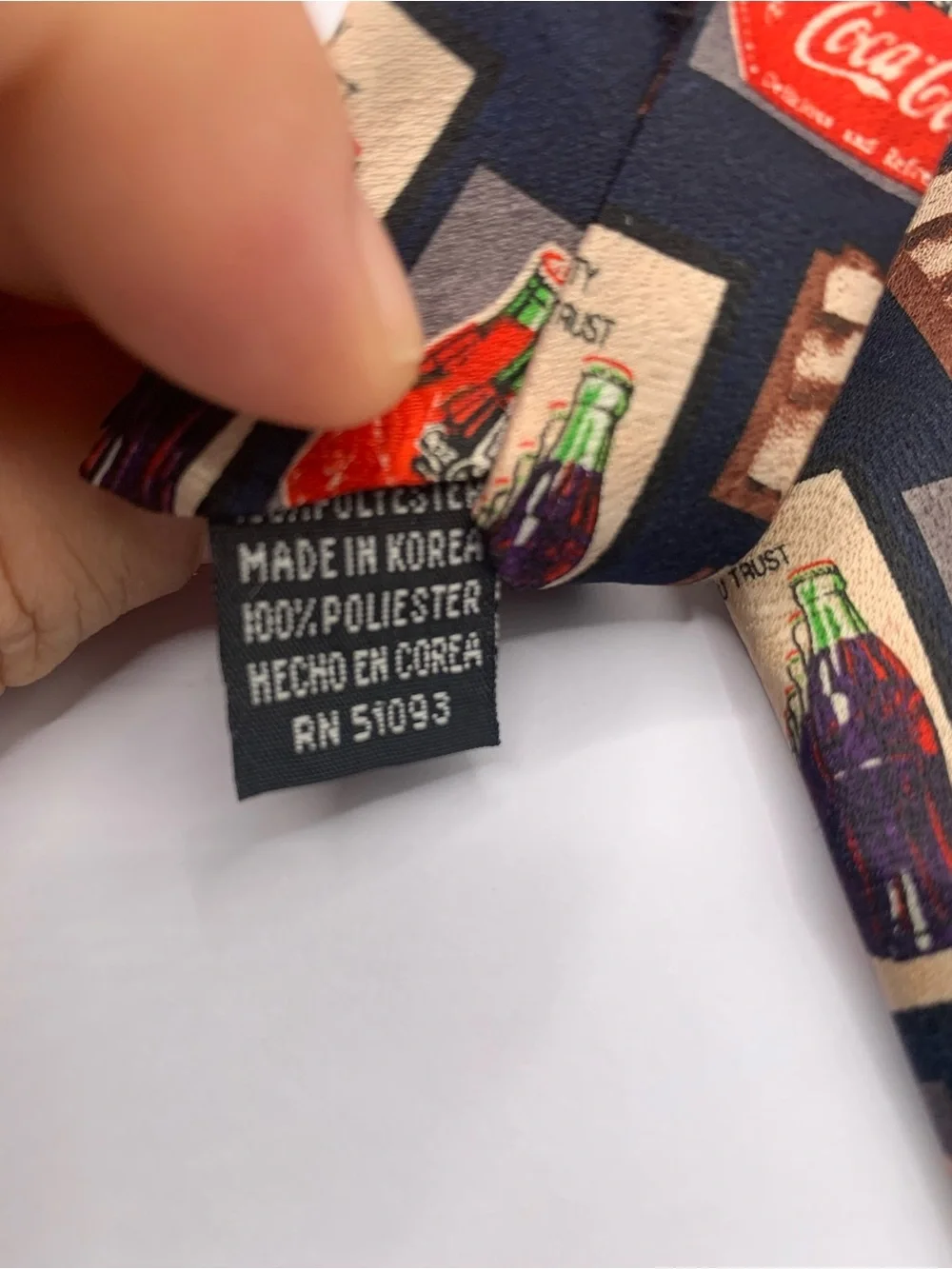 Coca Cola Retro Patchwork Tie in Navy, Beige, Red and Green collectible